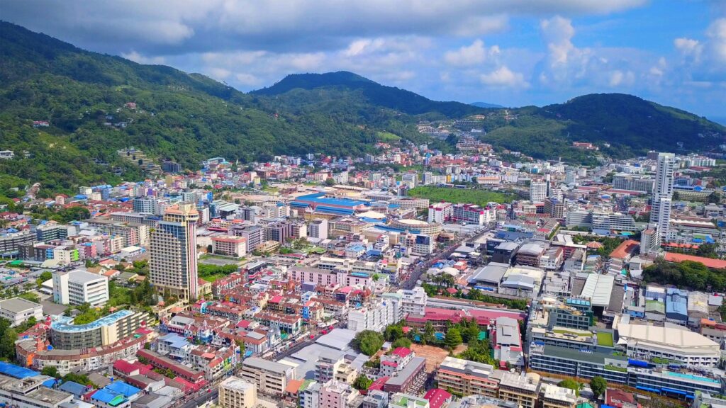 Aerial view of Pattaya town, Chonburi, Thailand. Tourism city